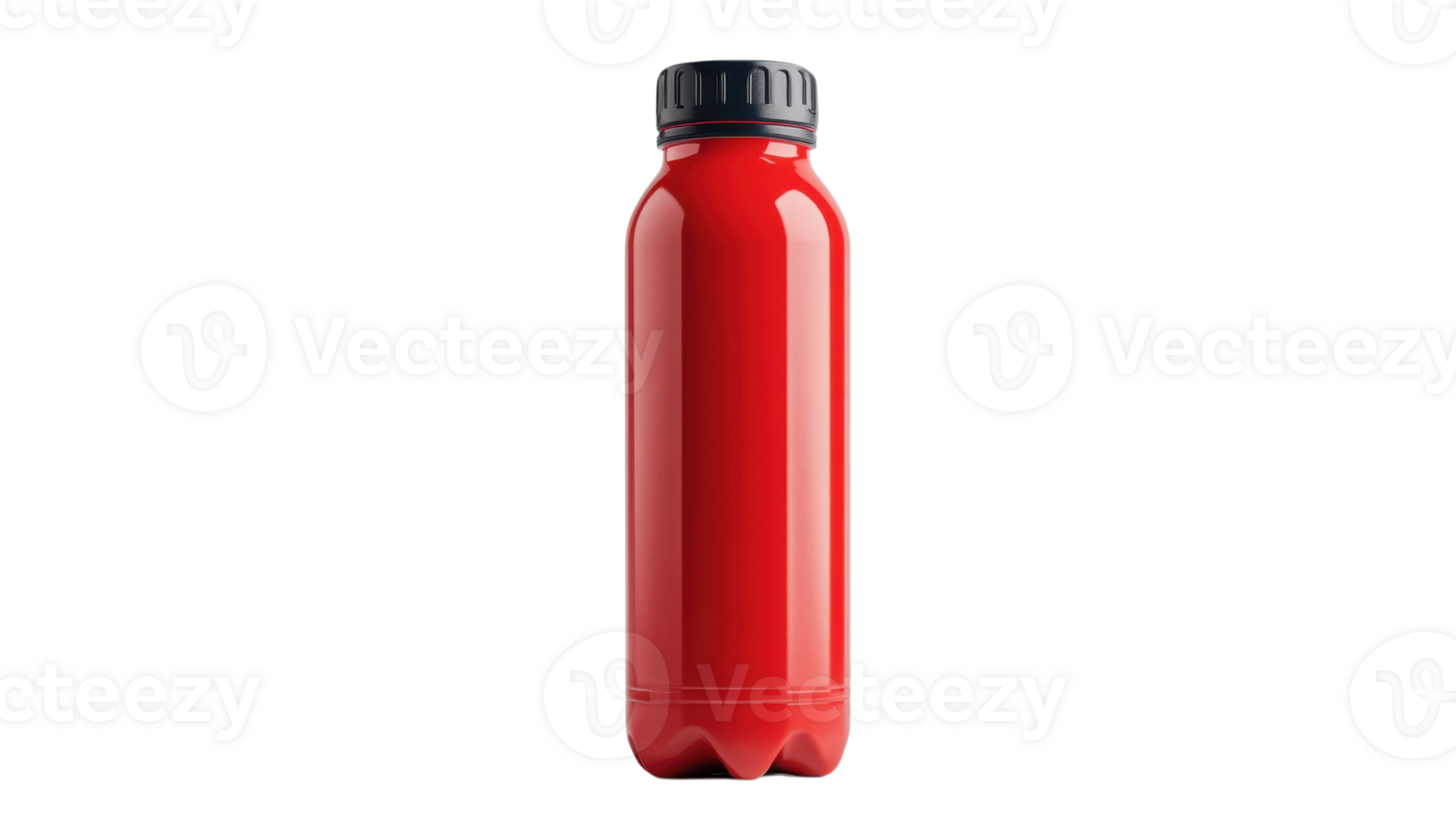 Bright red bottle stands alone on a clean background showcasing its sleek design and vibrant color png