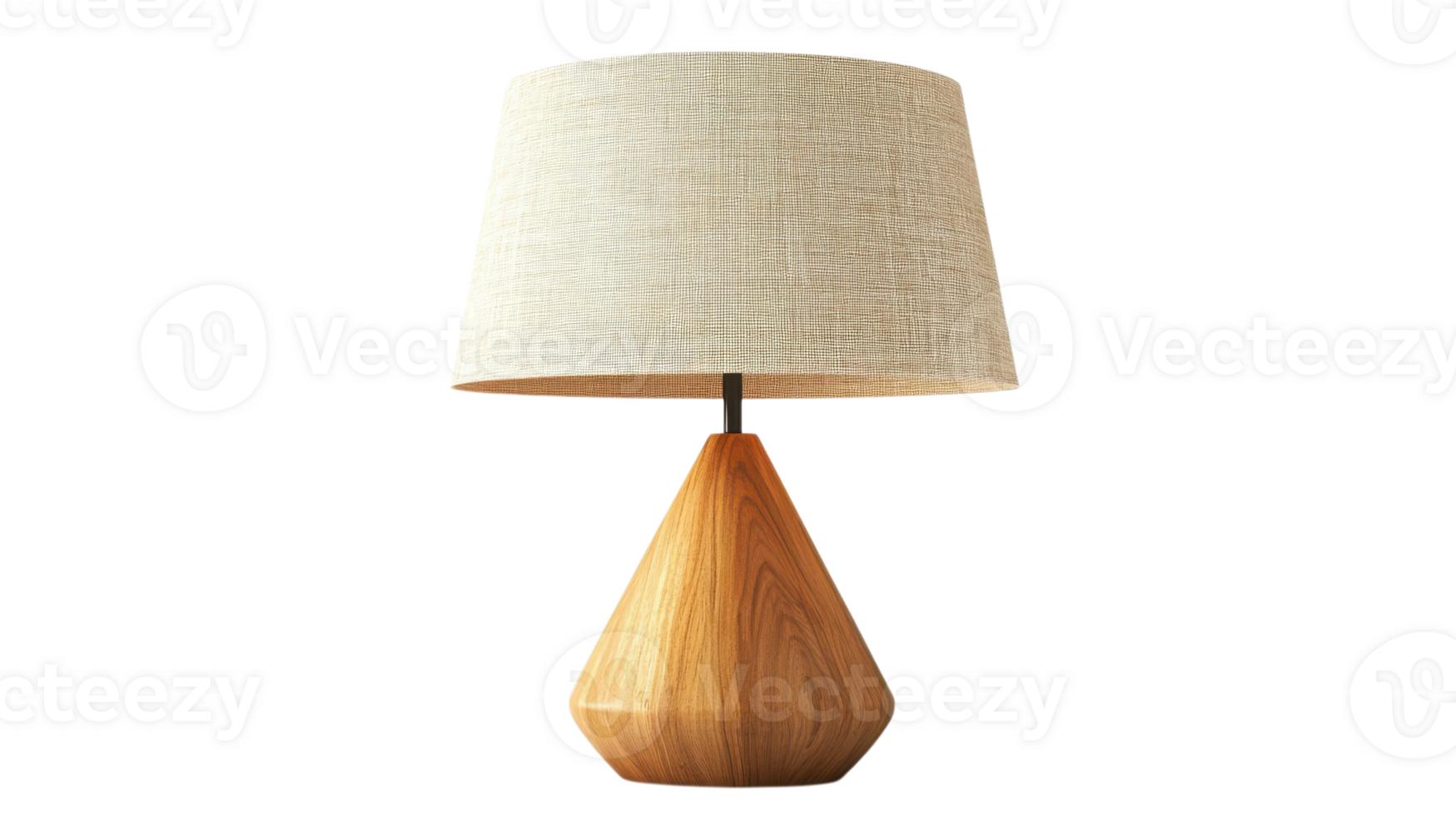 Stylish wooden lamp with a linen shade enhances modern home decor in a cozy living room setting png