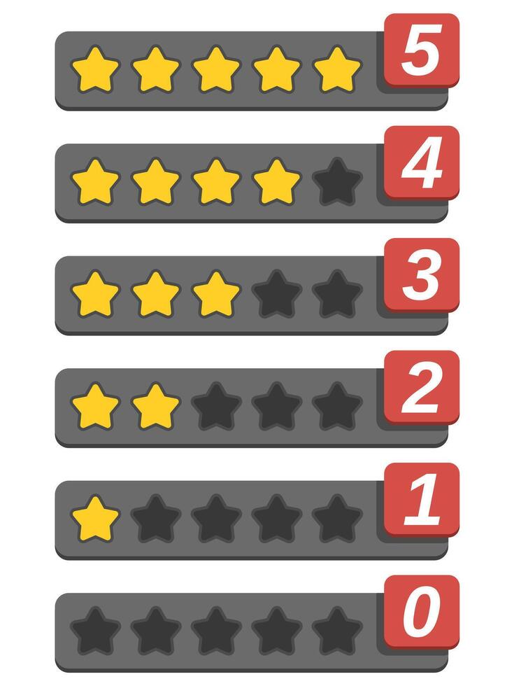 Rating stars, cartoon style vector