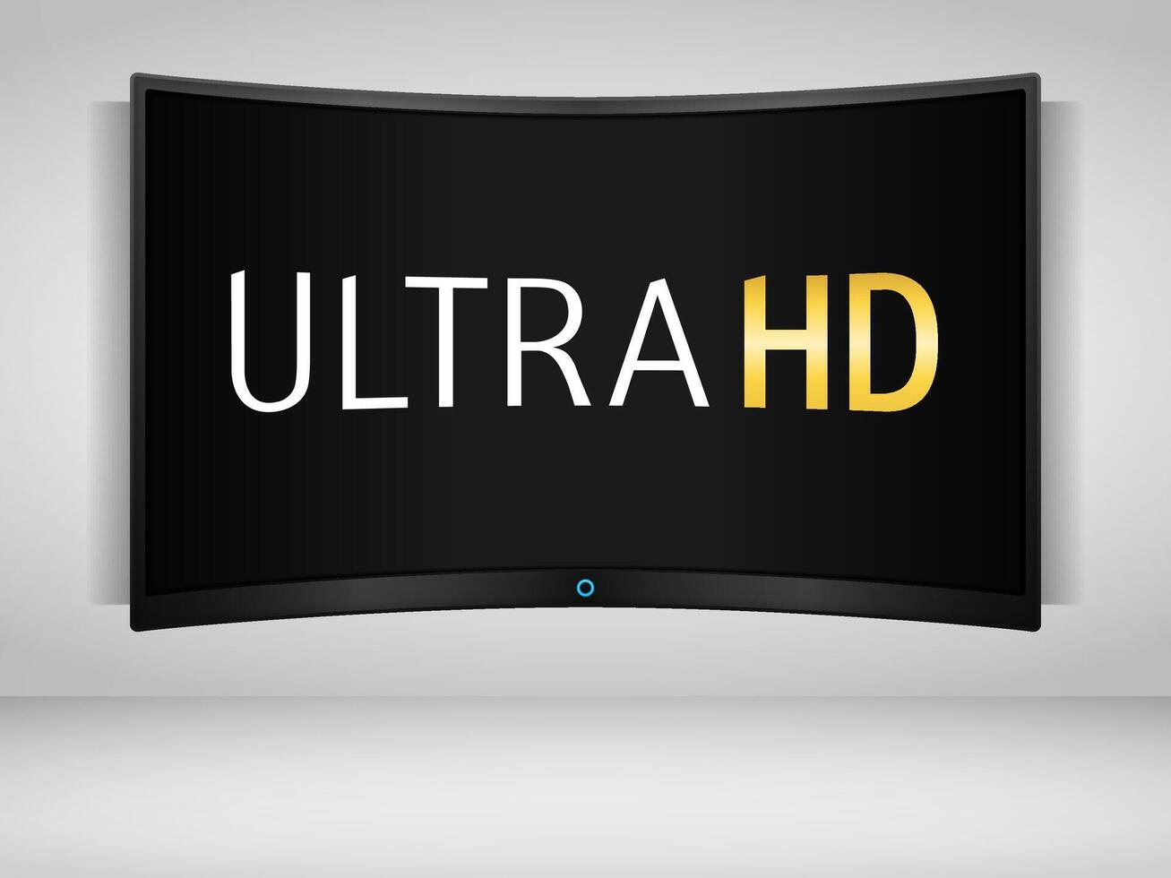 Ultra HD TV on the wall vector