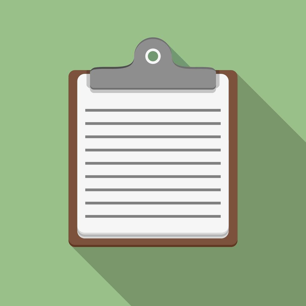 Clipboard icon, flat design vector