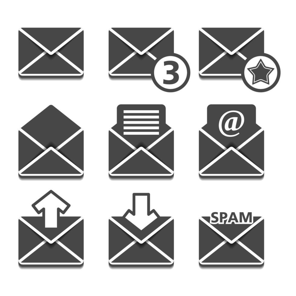 Set of mail icons vector