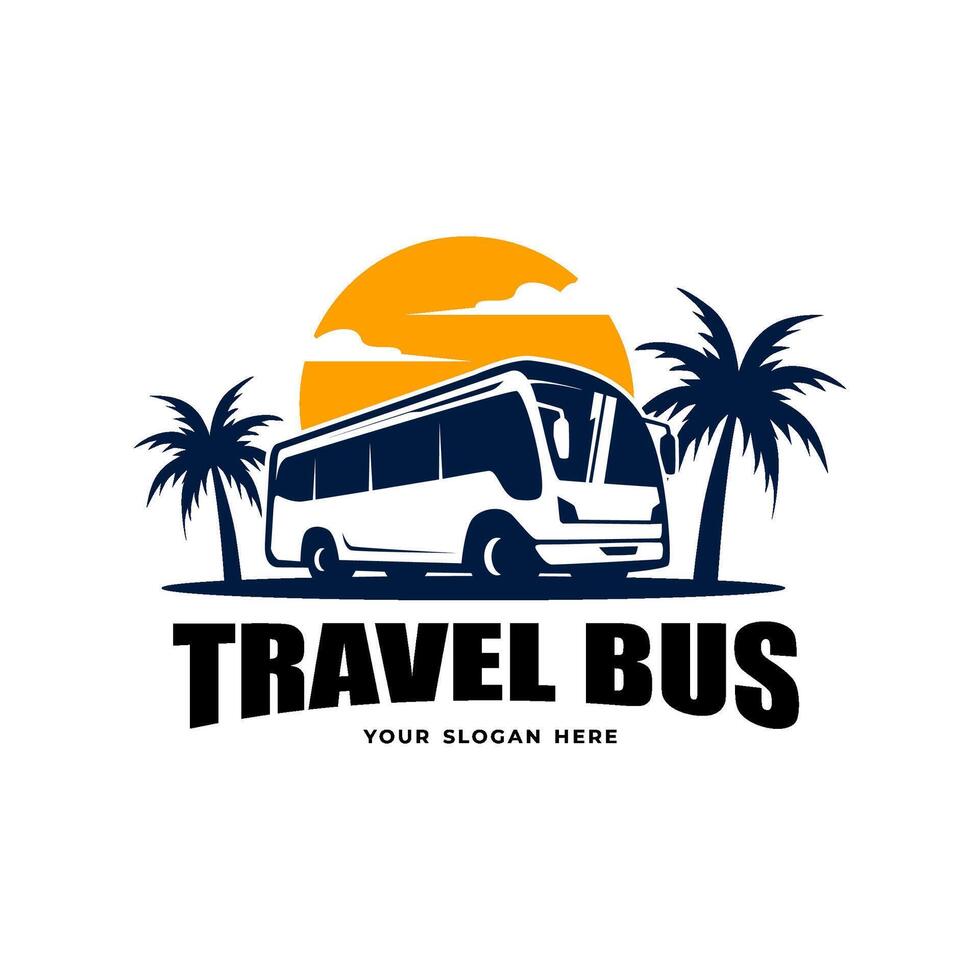 travel bus abstract logo design vector