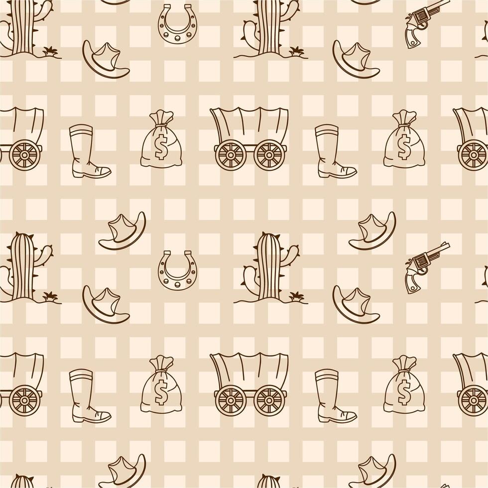 vintage western seamless pattern vector