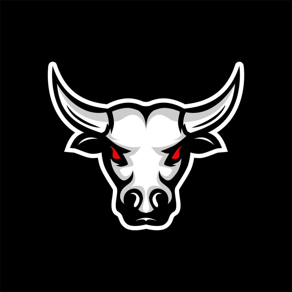 angry bull head mascot logo vector