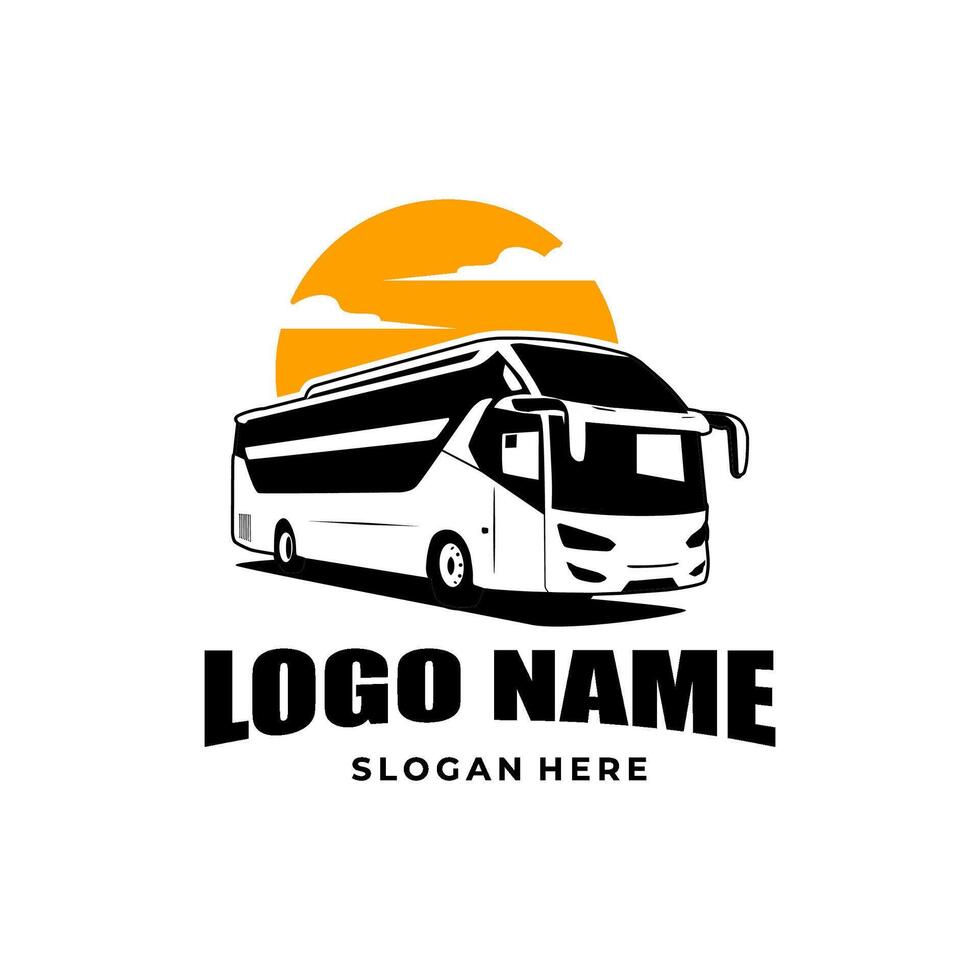 premium bus travel logo design vector