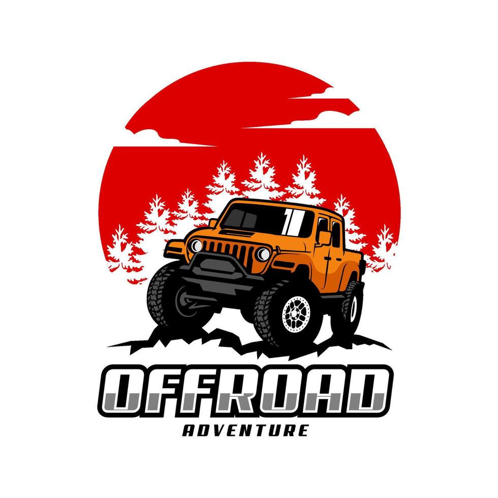 offroad 4x4 car adventure logo design vector