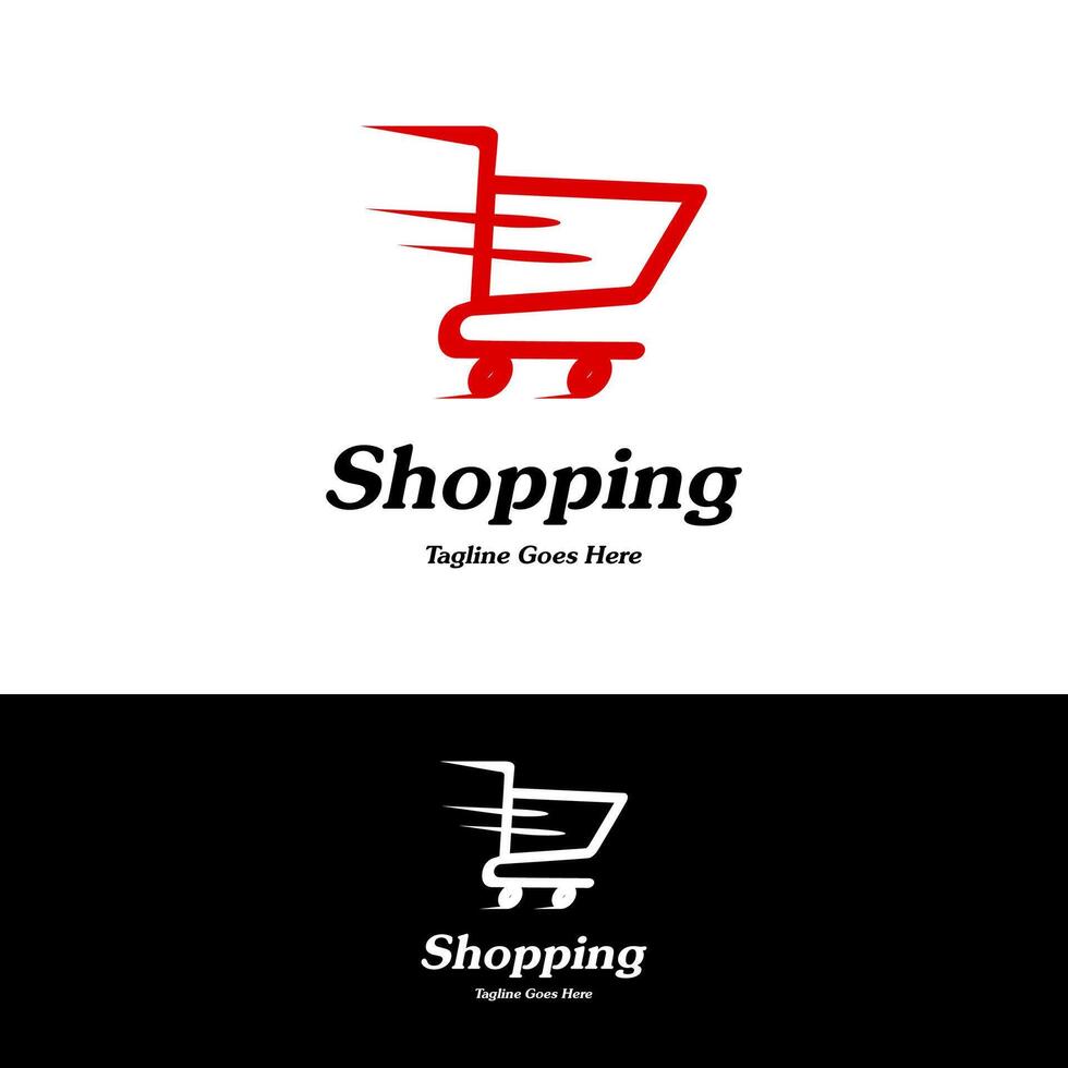 fast shopping cart logo design vector