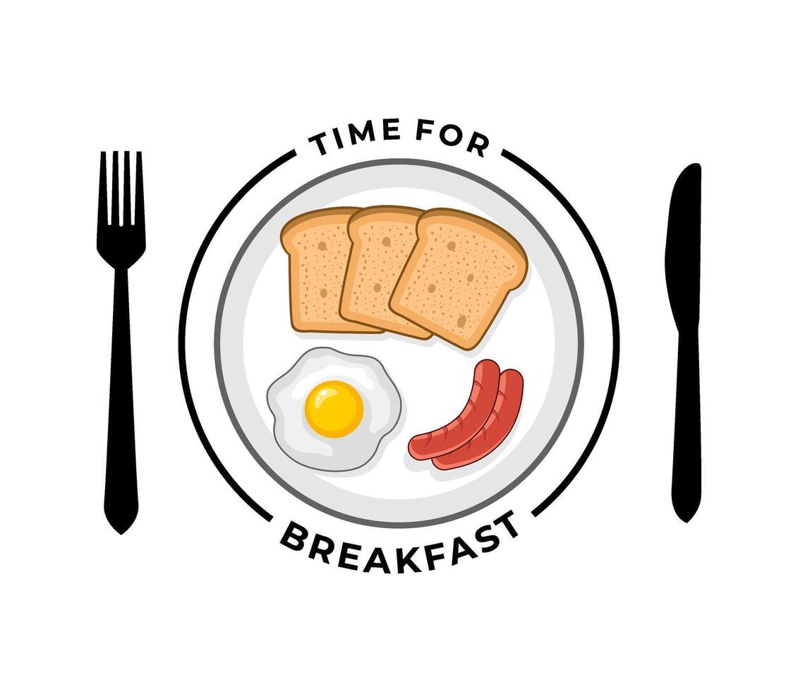 breakfast time logo poster illustration vector