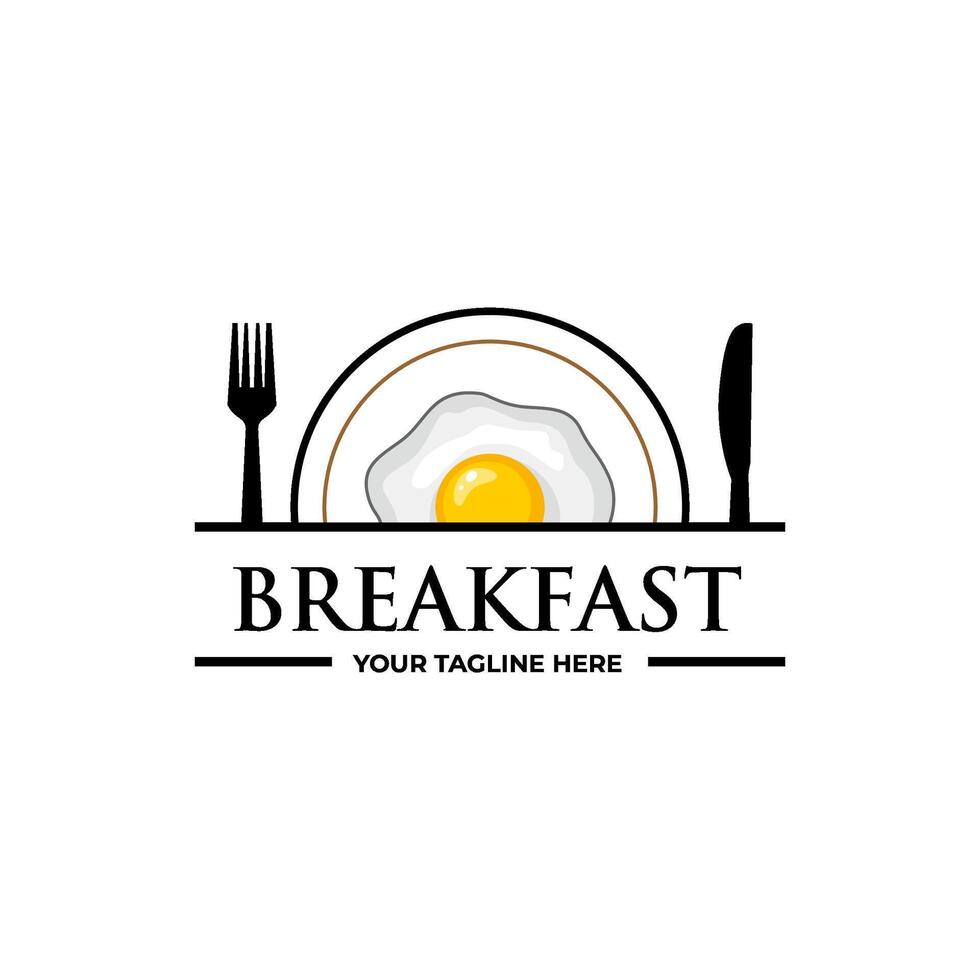 breakfast menu logo design vector