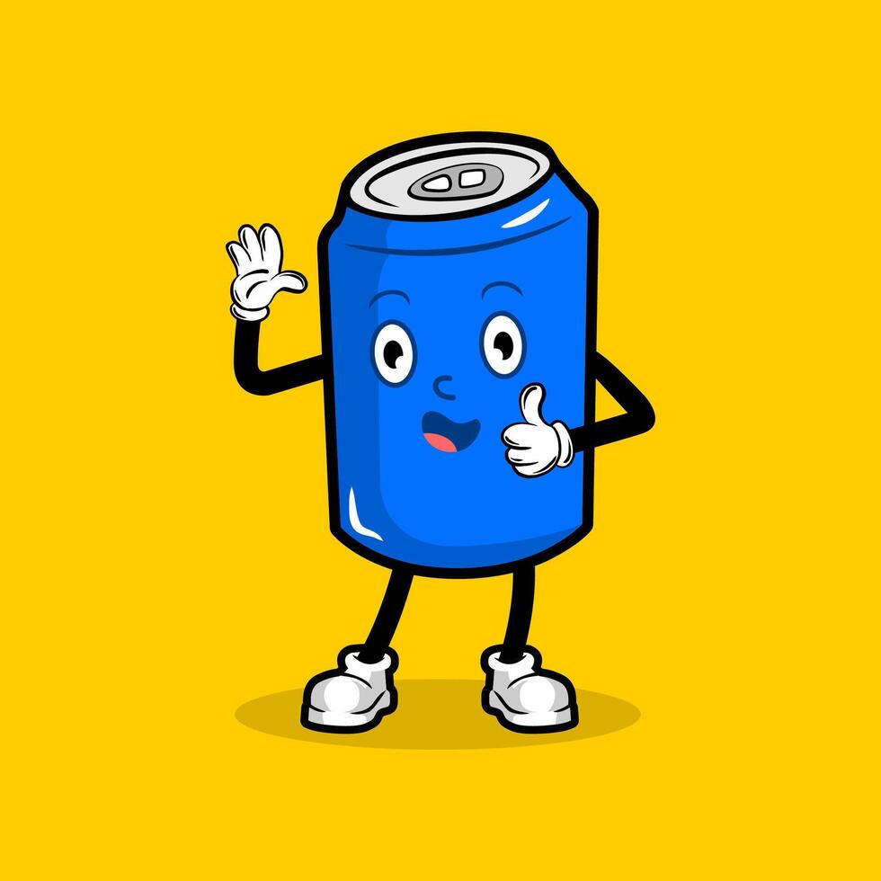 cartoon soda can mascot vector