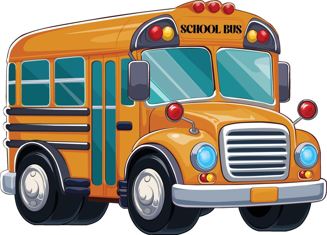 back to school yellow bus vector