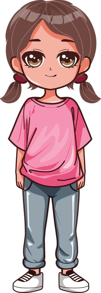 sassy girl cartoon character vector