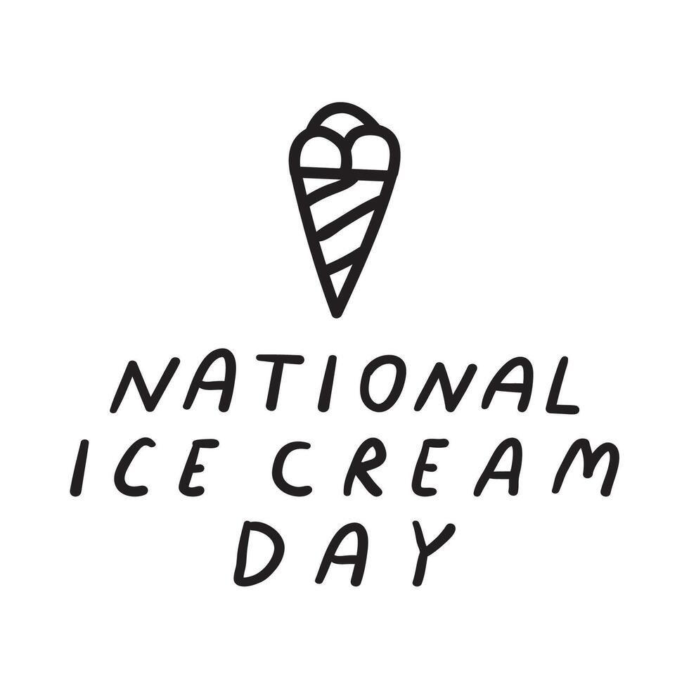 Handwriting phrase - national ice cream day. design illustration on white background. vector