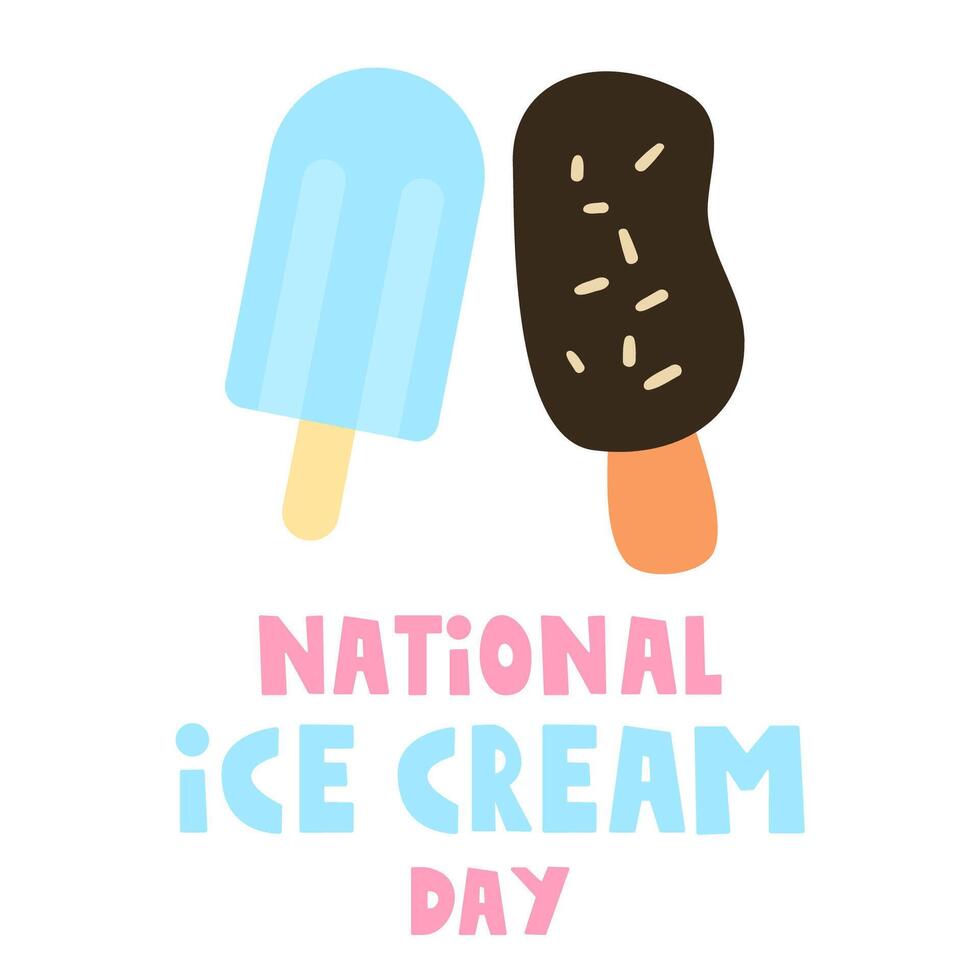 Banner for National ice cream day. Flat design. Illustration on white background. vector