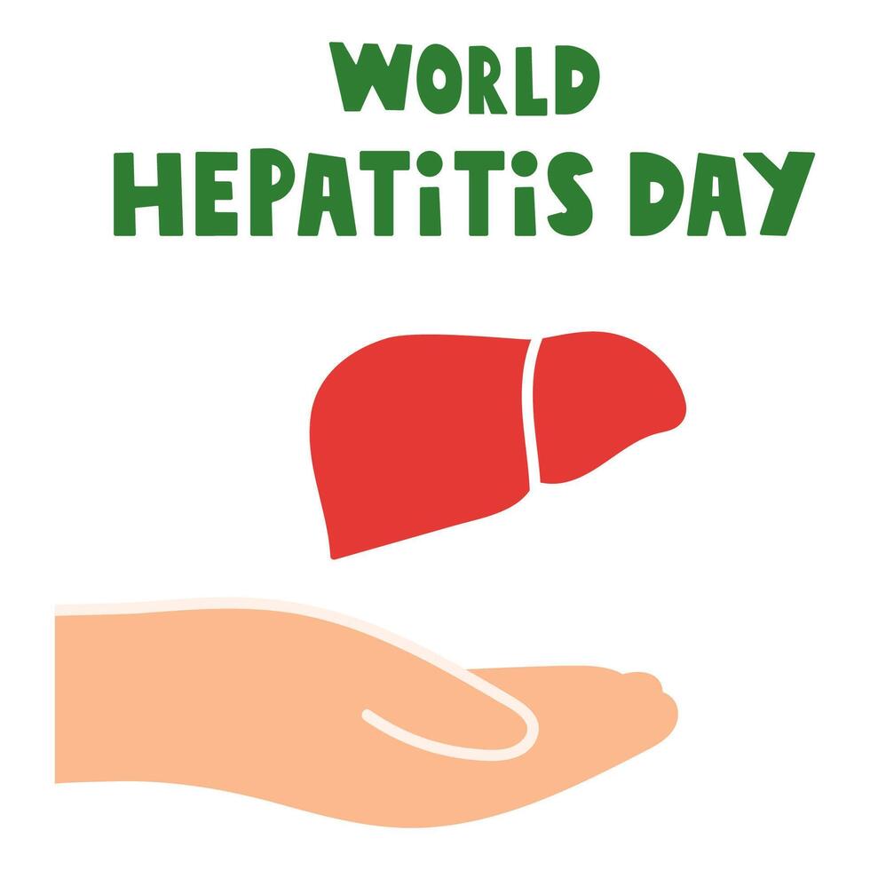 World hepatitis day. Banner illustration. Hand drawn graphic design on white background. vector