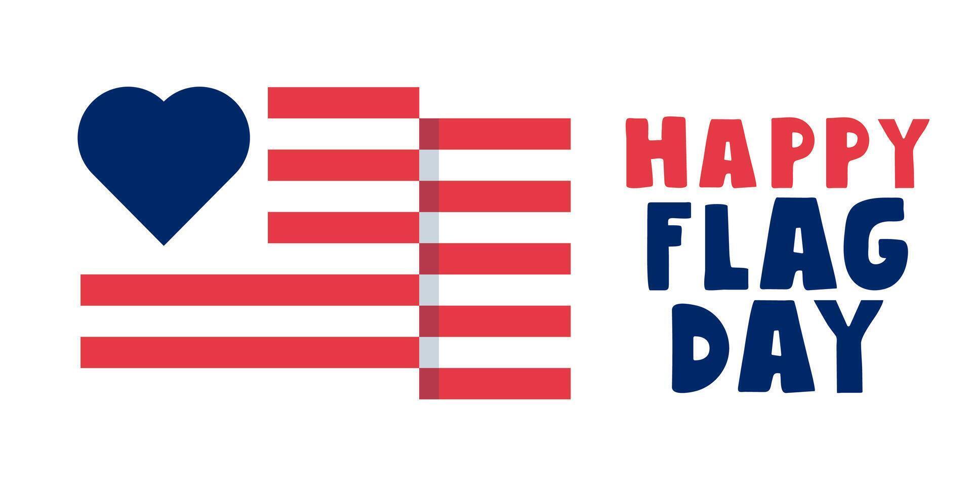 Banner. Happy flag day. US holiday. Flat illustration on white background. vector