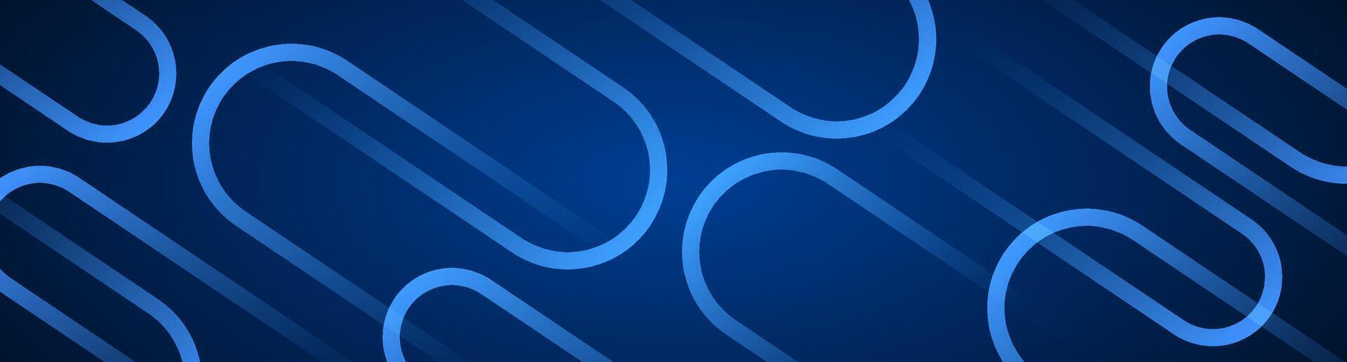 3D blue geometric abstract background overlap layer on dark space with rounded lines effect decoration. Modern graphic design element stripes style concept for web, art, flyer, card, or brochure cover vector