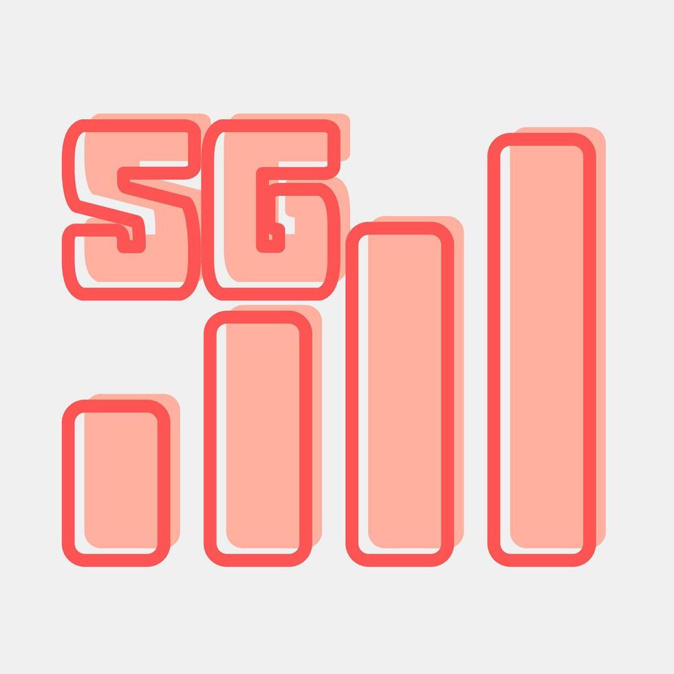 Icon 5g. Internet network elements. Icon in two tone style. vector