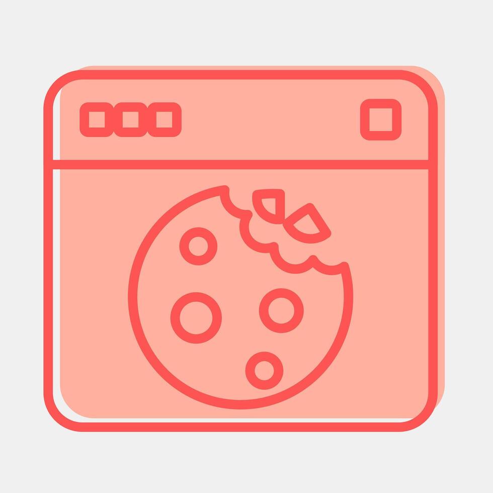 Icon cookies. Internet network elements. Icon in two tone style. vector