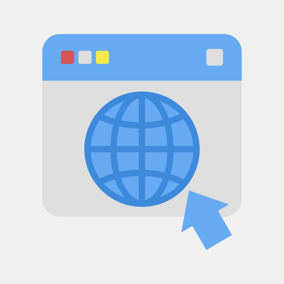Icon browser. Internet network elements. Icon in flat style style. vector
