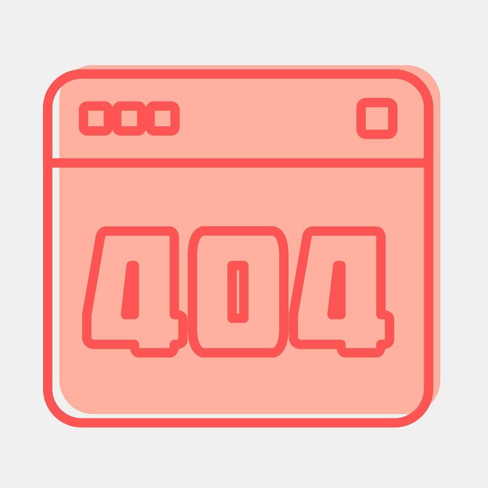 Icon error 404. Internet network elements. Icon in two tone style. vector