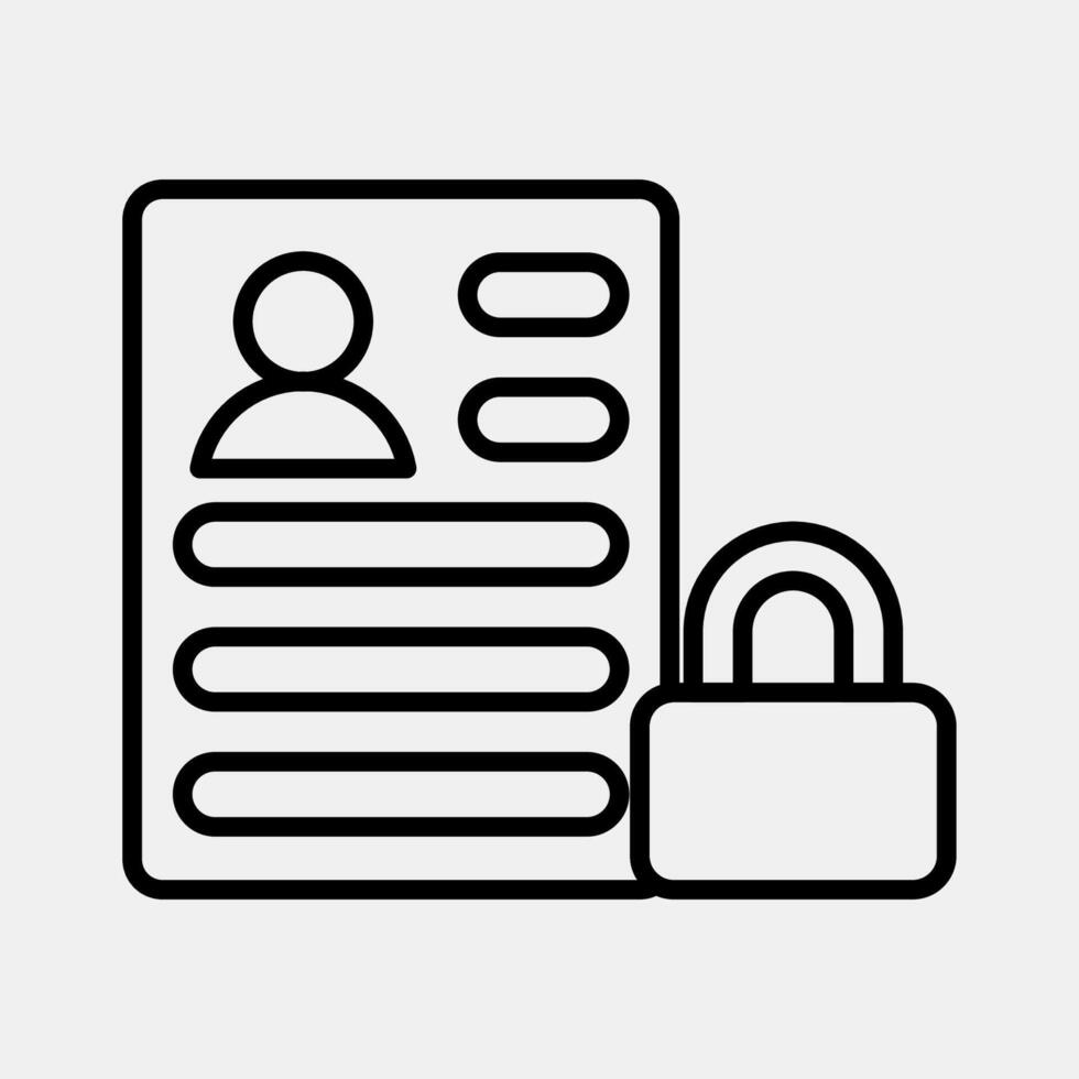 Icon data protection. Internet network elements. Icon in line style. vector