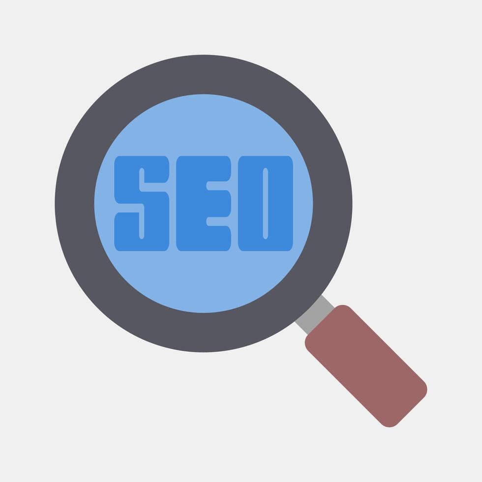 icono SEO Internet red elementos. icono en plano estilo estilo. vector