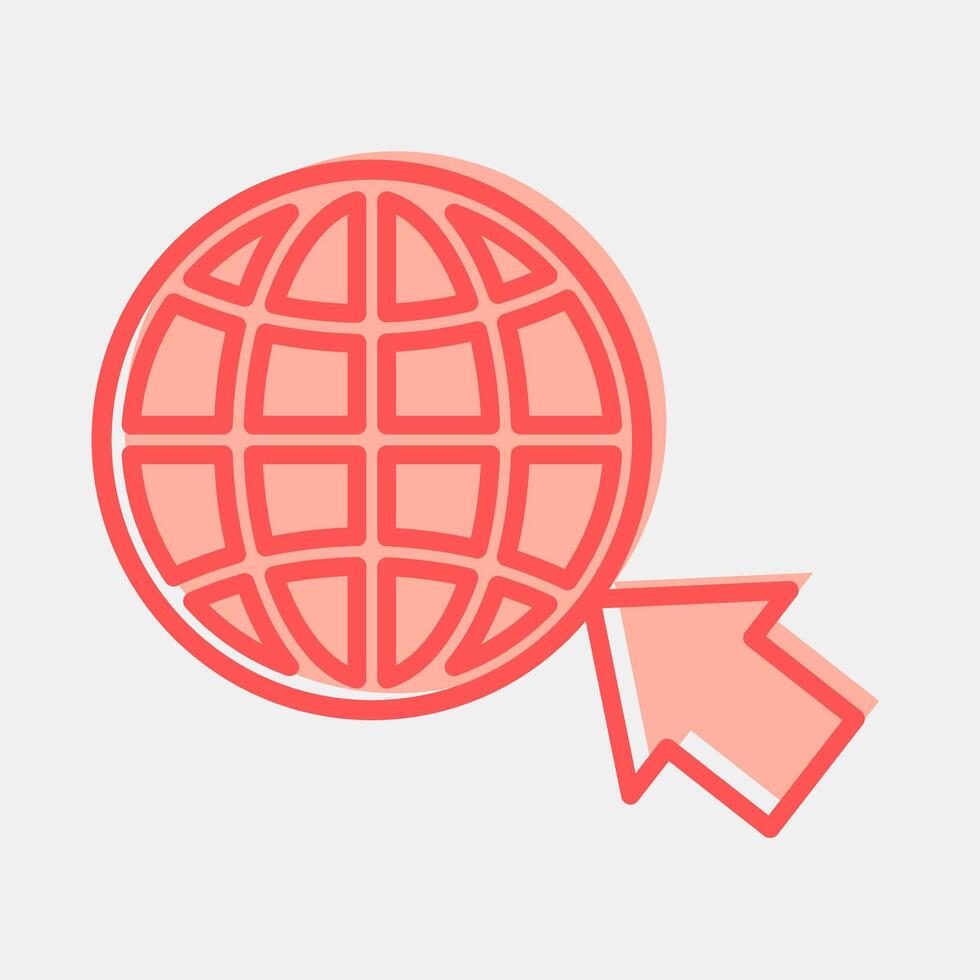 Icon internet. Internet network elements. Icon in two tone style. vector