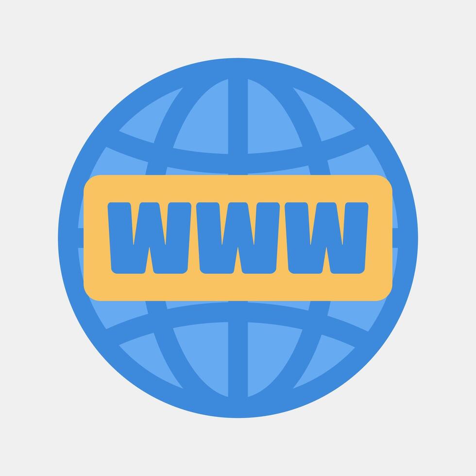 Icon domain name. Internet network elements. Icon in flat style style. vector