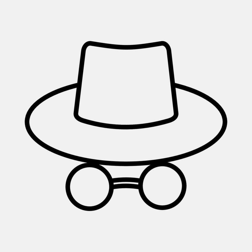 Icon incognito mode. Internet network elements. Icon in line style. vector