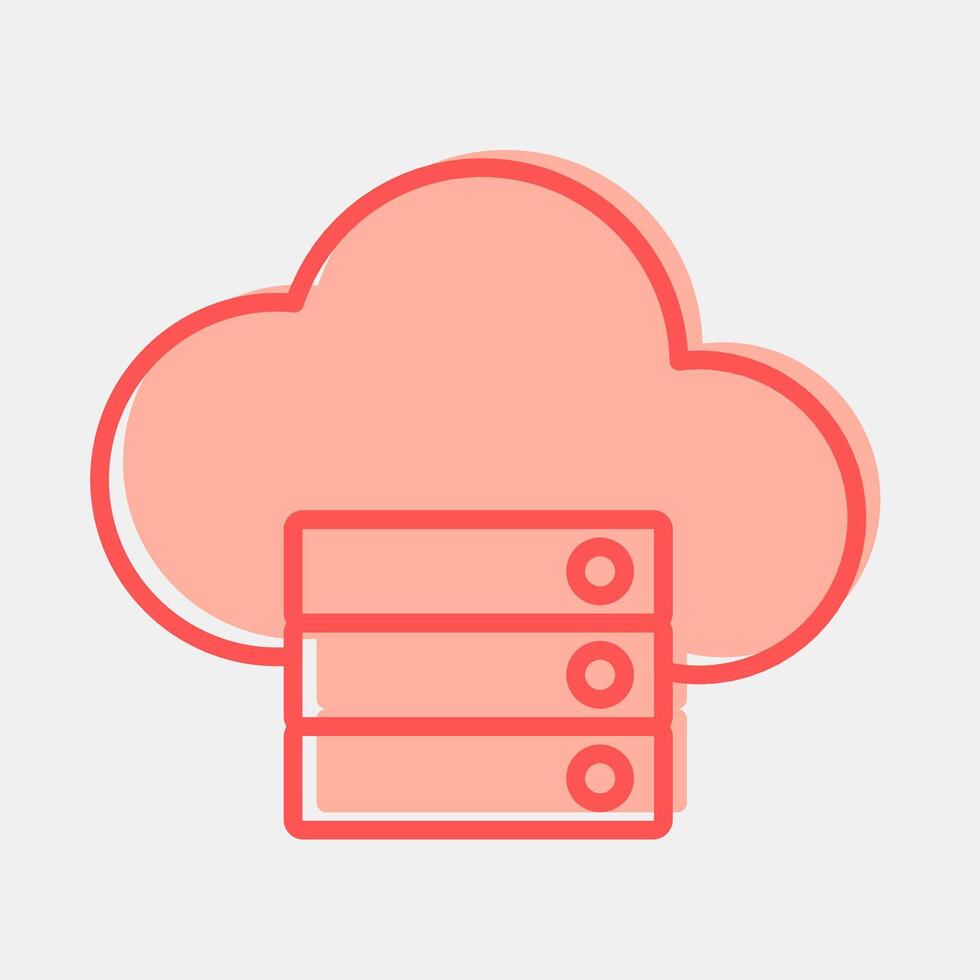 Icon cloud storage. Internet network elements. Icon in two tone style. vector