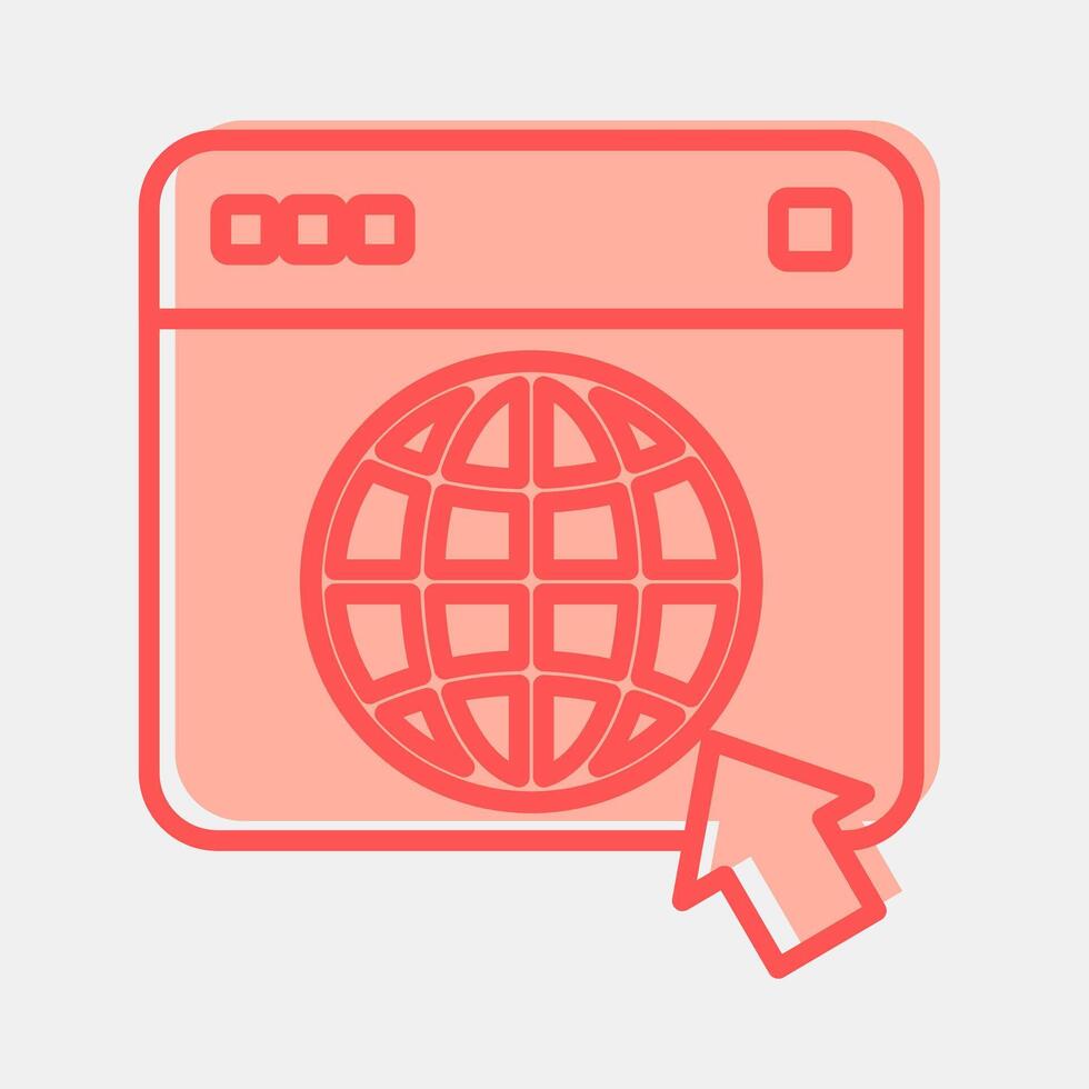 Icon browser. Internet network elements. Icon in two tone style. vector