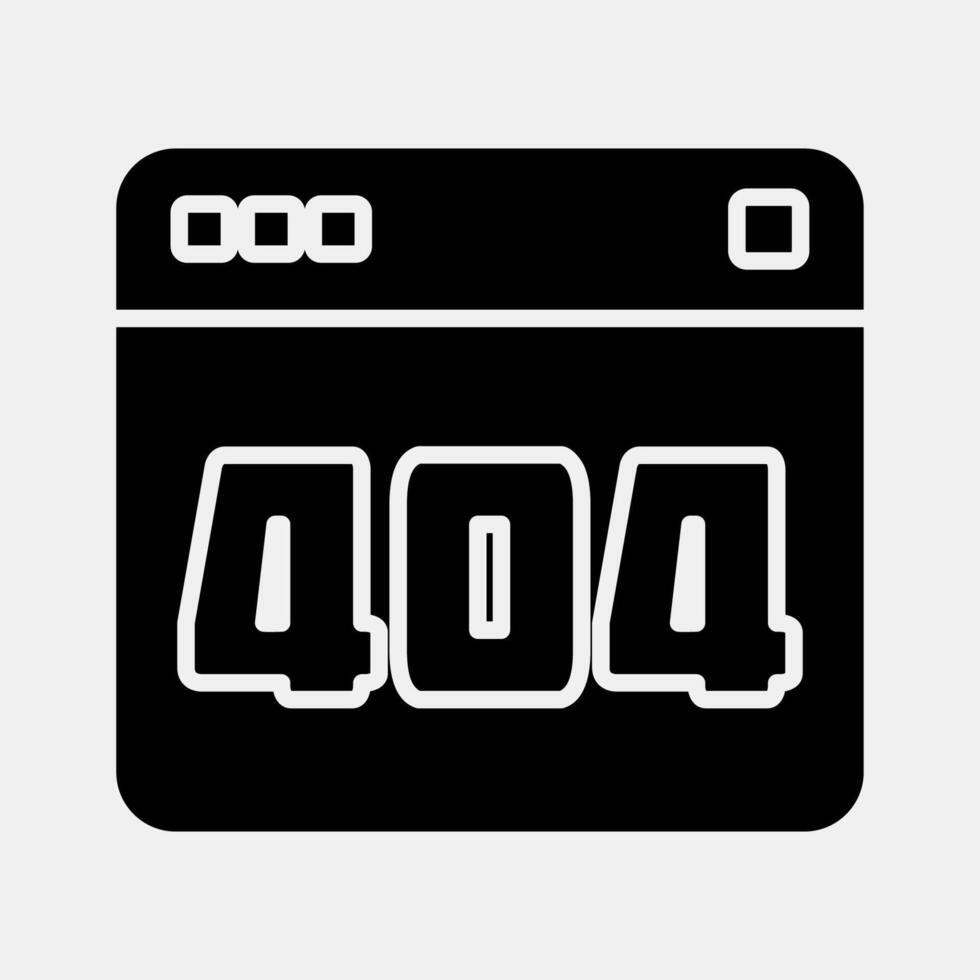 Icon error 404. Internet network elements. Icon in glyph style. vector