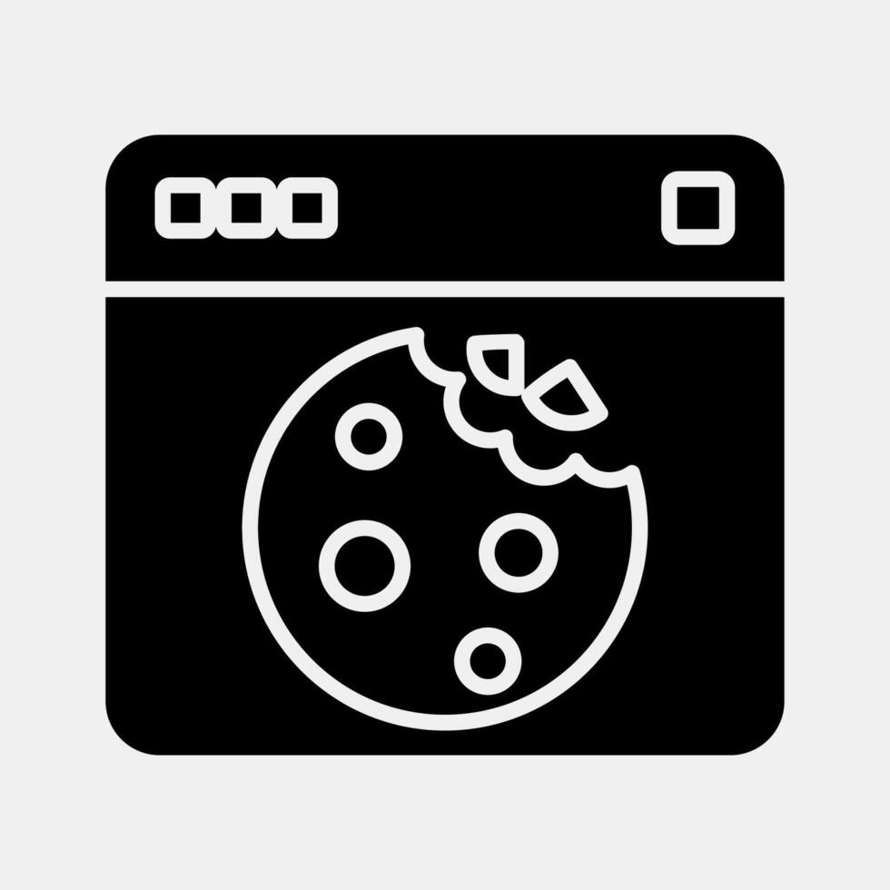 Icon cookies. Internet network elements. Icon in glyph style. vector