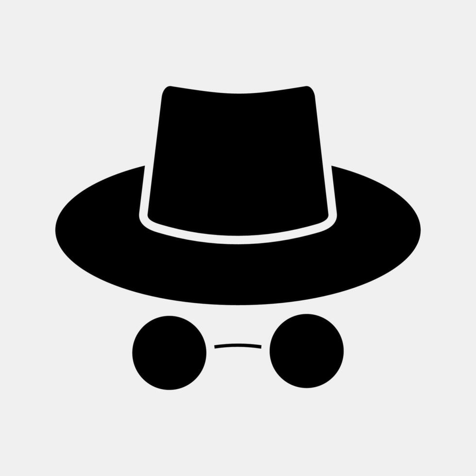 Icon incognito mode. Internet network elements. Icon in glyph style. vector