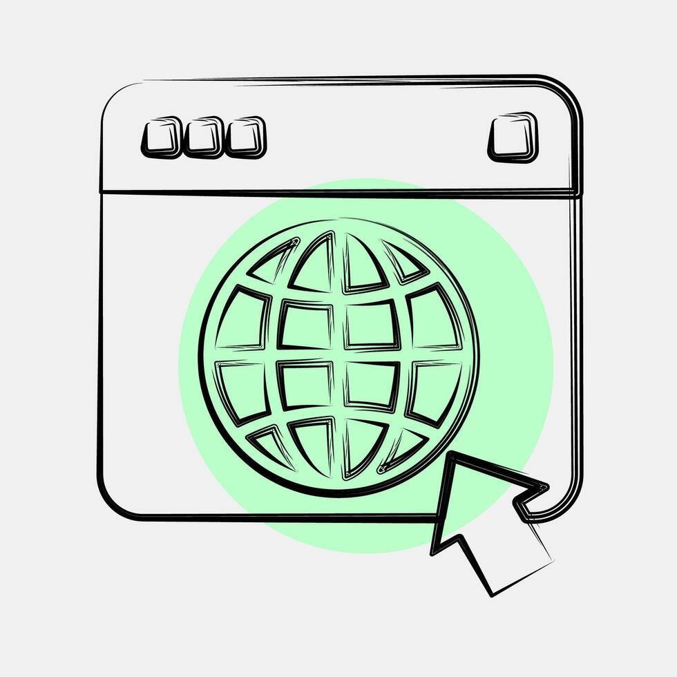 Icon browser. Internet network elements. Icon in color spot style. vector