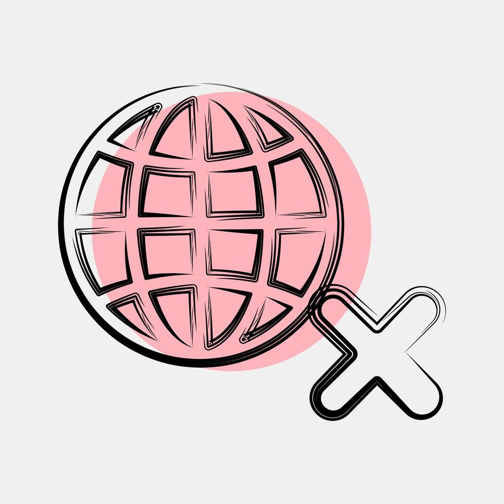 Icon no internet. Internet network elements. Icon in color spot style. vector