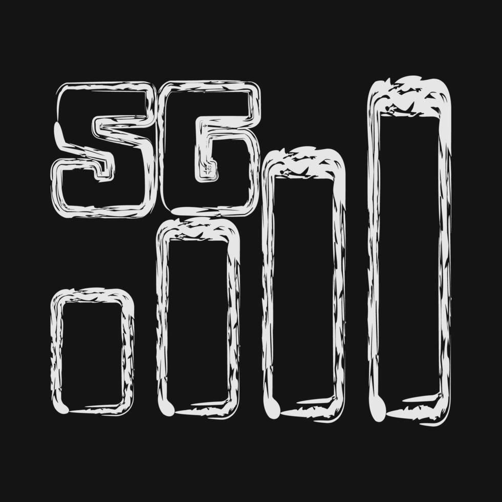 Icon 5g. Internet network elements. Icon in chalk style. vector