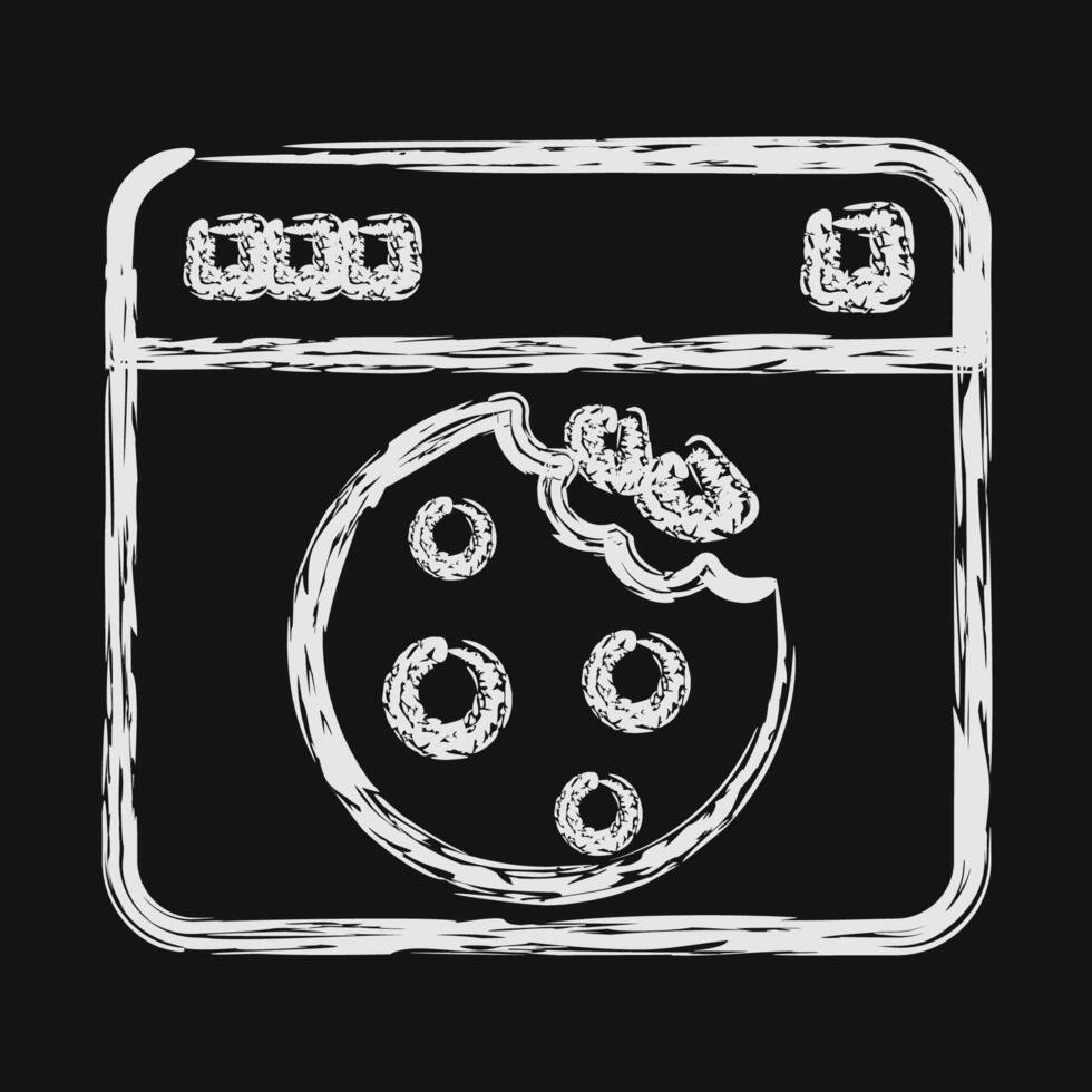 Icon cookies. Internet network elements. Icon in chalk style. vector
