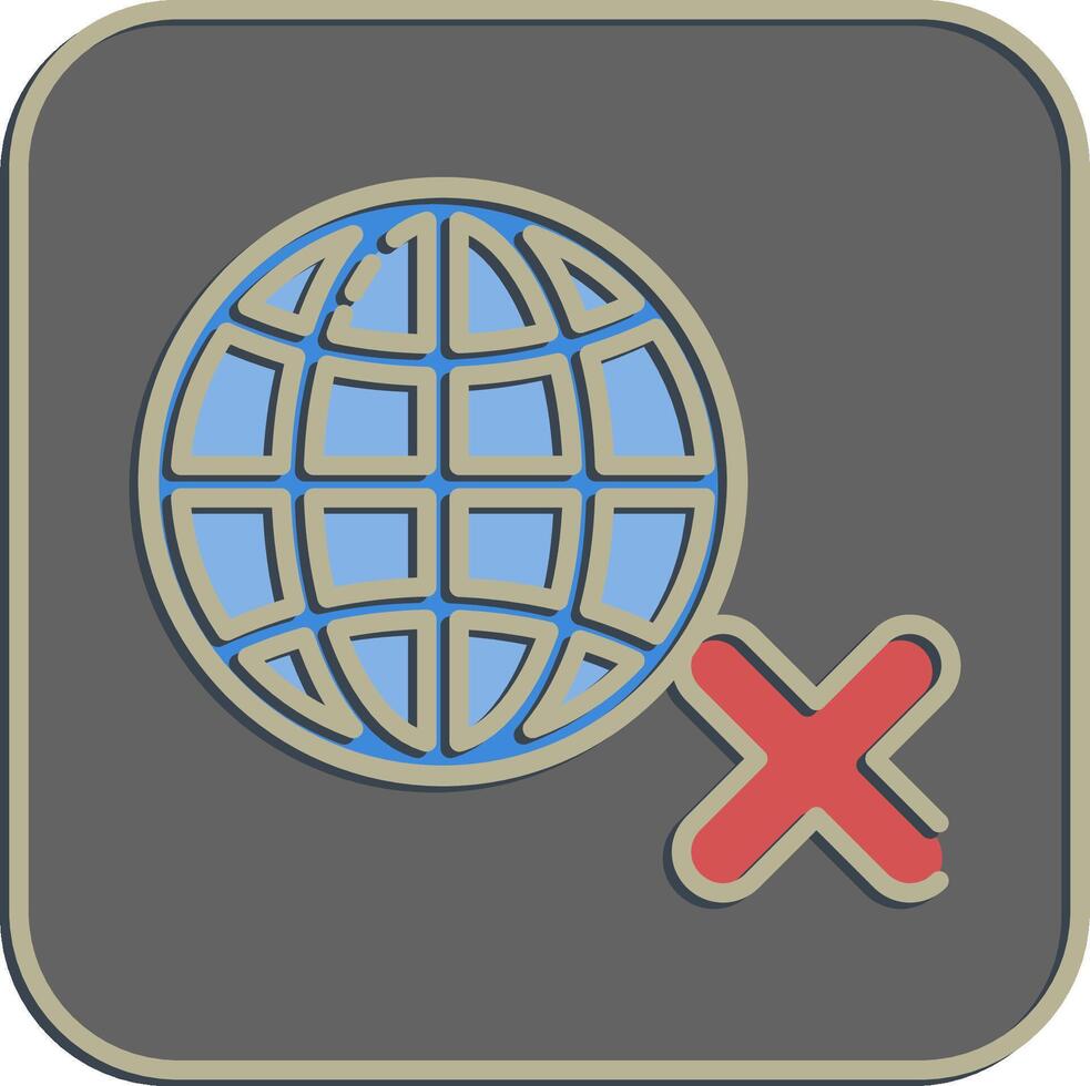Icon no internet. Internet network elements. Icon in embossed style. vector