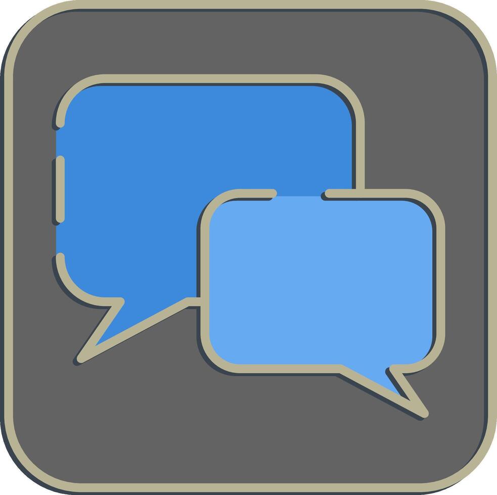 Icon chat. Internet network elements. Icon in embossed style. vector