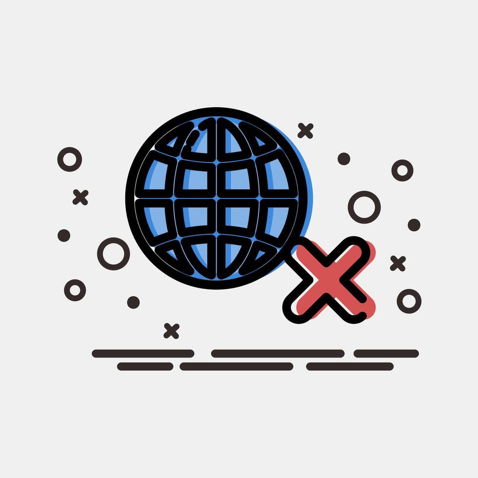 Icon no internet. Internet network elements. Icon in MBE style. vector