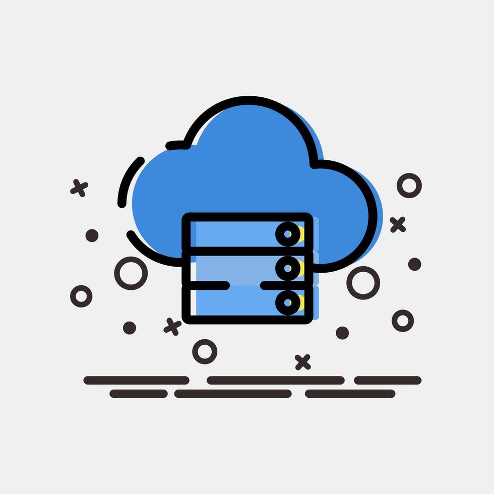 Icon cloud storage. Internet network elements. Icon in MBE style. vector