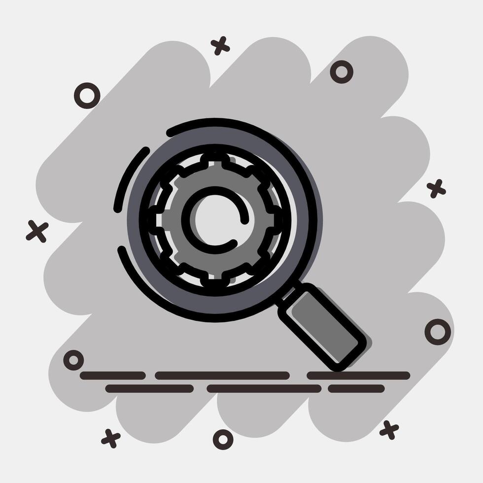 Icon search engine. Internet network elements. Icon in comic style. vector
