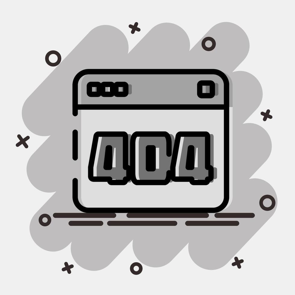 Sticker error 404. Internet network elements. vector