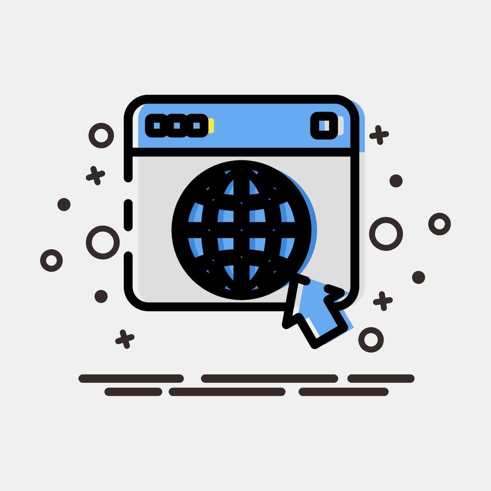 Icon browser. Internet network elements. Icon in MBE style. vector