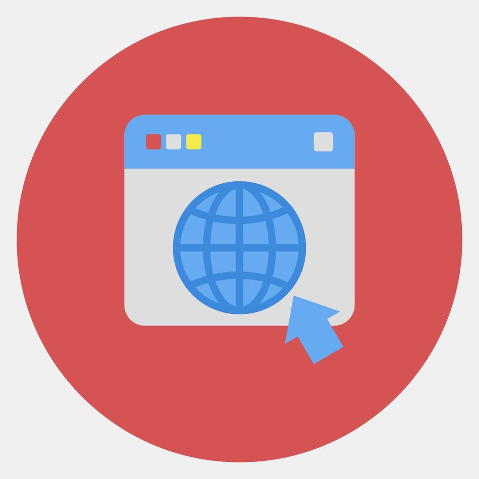 Icon browser. Internet network elements. Icon in color mate style. vector