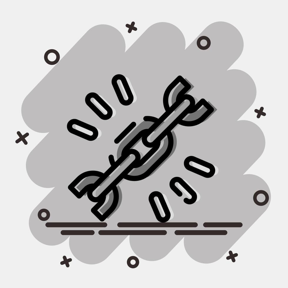 Icon url. Internet network elements. Icon in comic style. vector