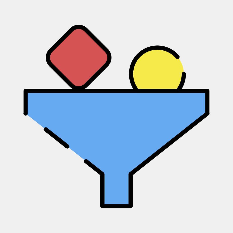 Icon filter. Internet network elements. Icon in filled line style. vector